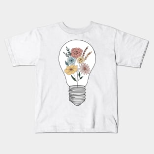 Vintage floral lightbulb Kids T-Shirt